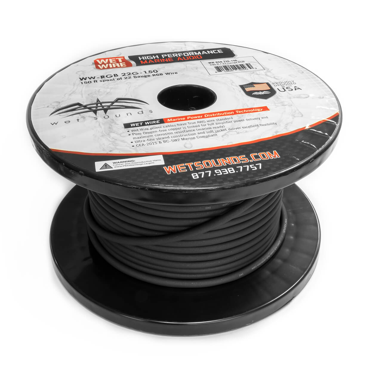 RGB 22GA Spool | Wet Sounds Frosted RGB 22 Gauge 150' Wire Spool RGB 22GA Spool | Wet Sounds Frosted RGB 22 Gauge 150' Wire Spool