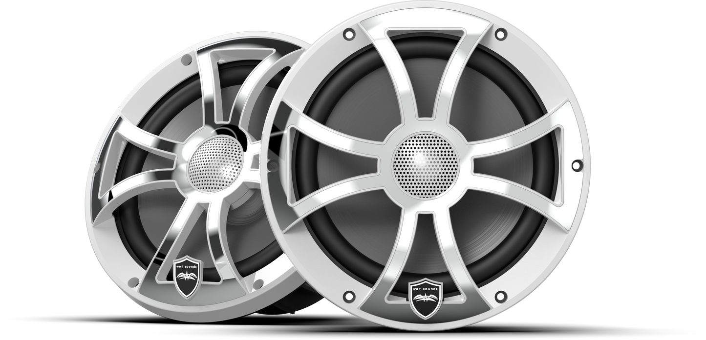 REVO 8 XS-W-SS V3 | REVO Series 8-inch High-Output Component Style Coaxial Speakers w/ XS-White-Stainless Steel RGB Grilles REVO 8 XS-W-SS V3 | REVO Series 8-inch High-Output Component Style Coaxial Speakers w/ XS-White-Stainless Steel RGB Grilles