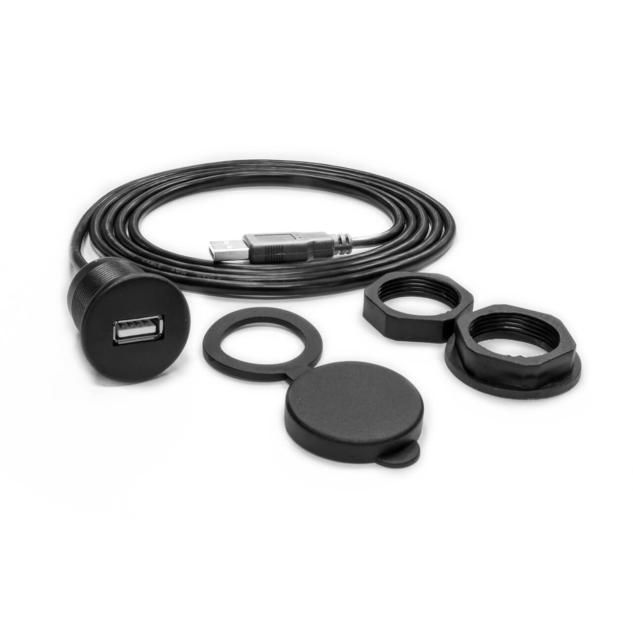 WWX-USB-FM 6FT | Flush Mount USB with 6 ft Extension Cable & Cover