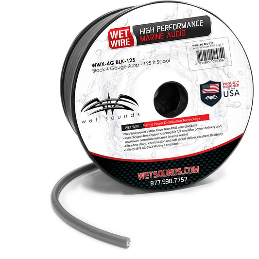 Black Frosted 4GA Wet Wire | Black Frost 4 Gauge Amp Wire - 125 Ft Spool