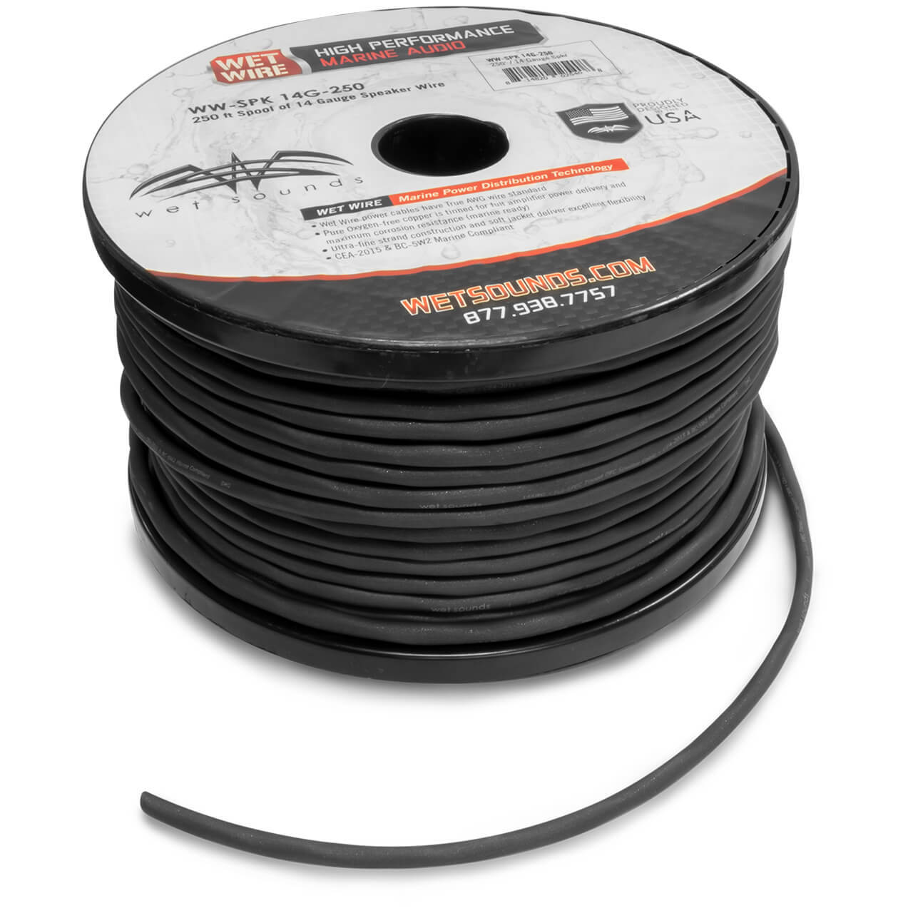 WWX-SPK 12G-250 | Wet Sounds Frosted 12 Gauge Speaker Wire 250' Spool