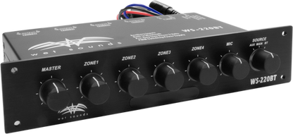 WS-220 BT | Wet Sounds Marine 4-Zone Level Controller w/ Integrated Bluetooth