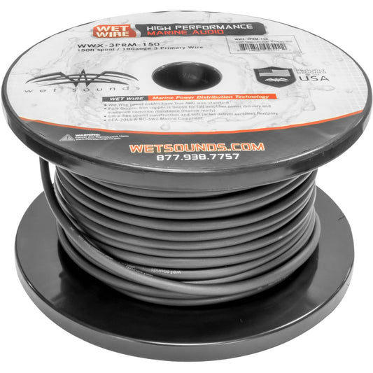 WWX-3PRM-150 Wet Wire | 3 Conductor 18 Gauge Primary Wire - 150' Spool