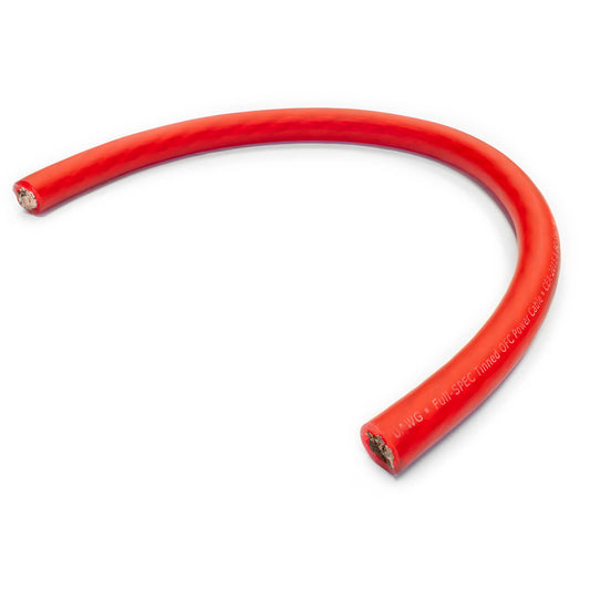 Red Frosted 1/0 GA Wet Wire | Red Frost 1/0 Gauge Amp Wire - 50 Ft Spool