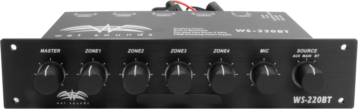 WS-220 BT | Wet Sounds Marine 4-Zone Level Controller w/ Integrated Bluetooth