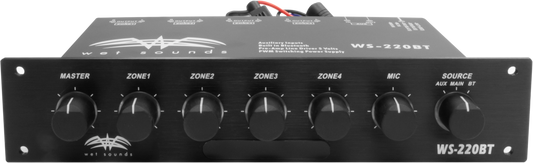 WS-220 BT | Wet Sounds Marine 4-Zone Level Controller w/ Integrated Bluetooth