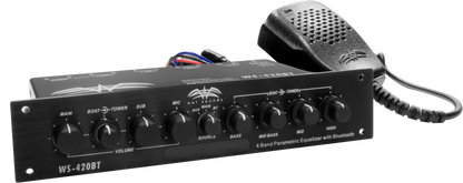 WS-420 BT | Wet Sounds Marine Multi Zone 4-Band Parametric Equalizer w/ Integrated Bluetooth