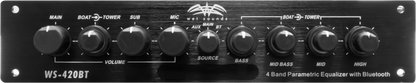 WS-420 BT | Wet Sounds Marine Multi Zone 4-Band Parametric Equalizer w/ Integrated Bluetooth