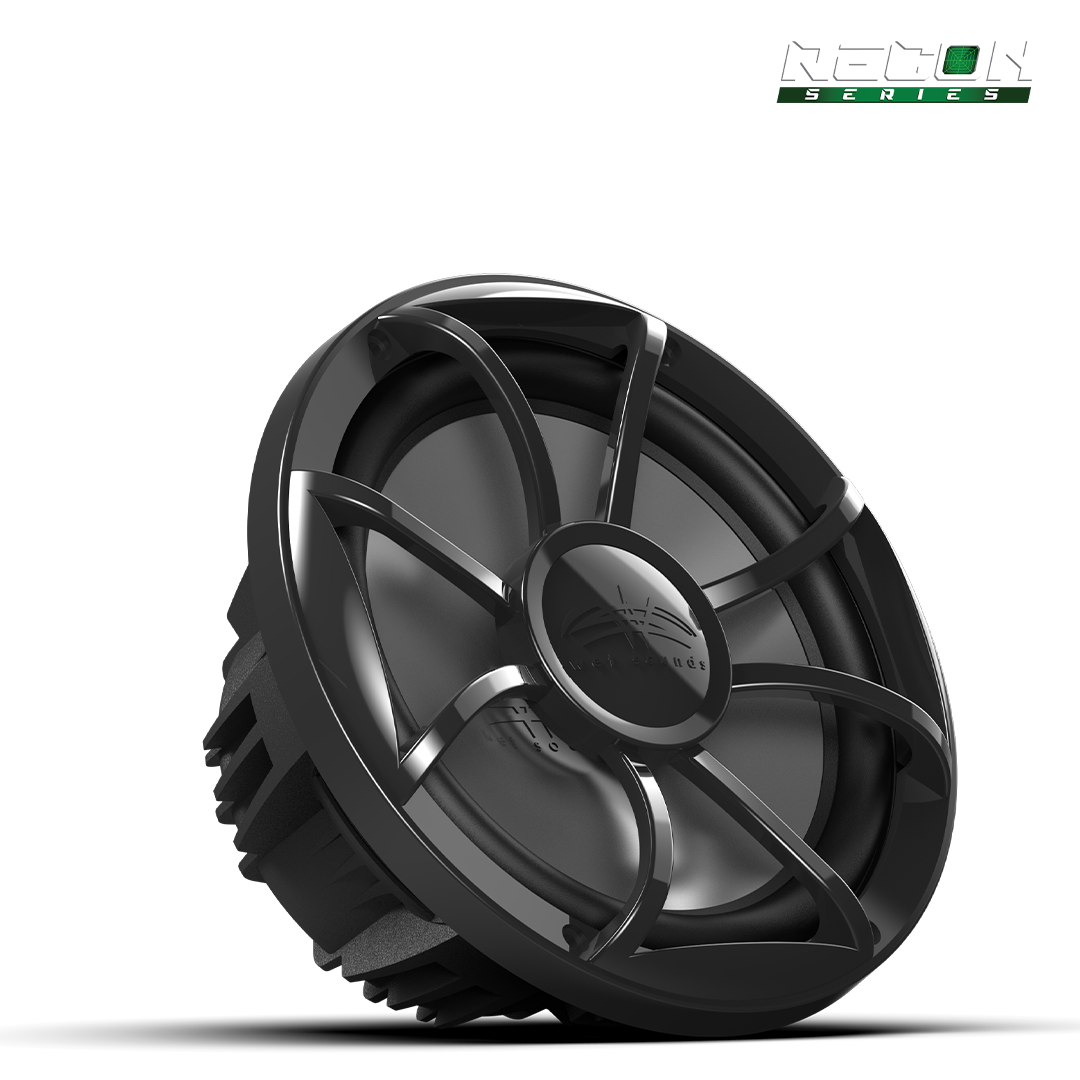 RECON 10 FA-BG | Wet Sounds RECON Series 10-inch Free-Air Marine Subwoofer - 4Ω Black with XS Black Grille
