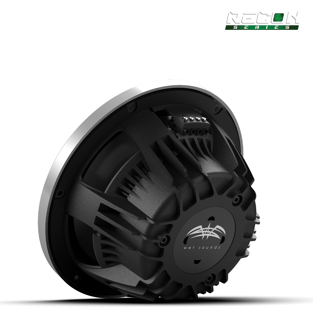 RECON 10 FA-S | Wet Sounds RECON Series 10-inch Free-Air Marine Subwoofer - 4Ω Black with XS Silver Grille