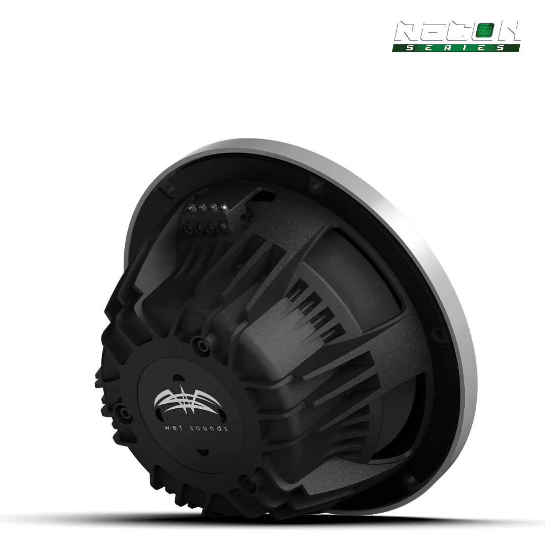 RECON 10 FA-S | Wet Sounds RECON Series 10-inch Free-Air Marine Subwoofer - 4Ω Black with XS Silver Grille