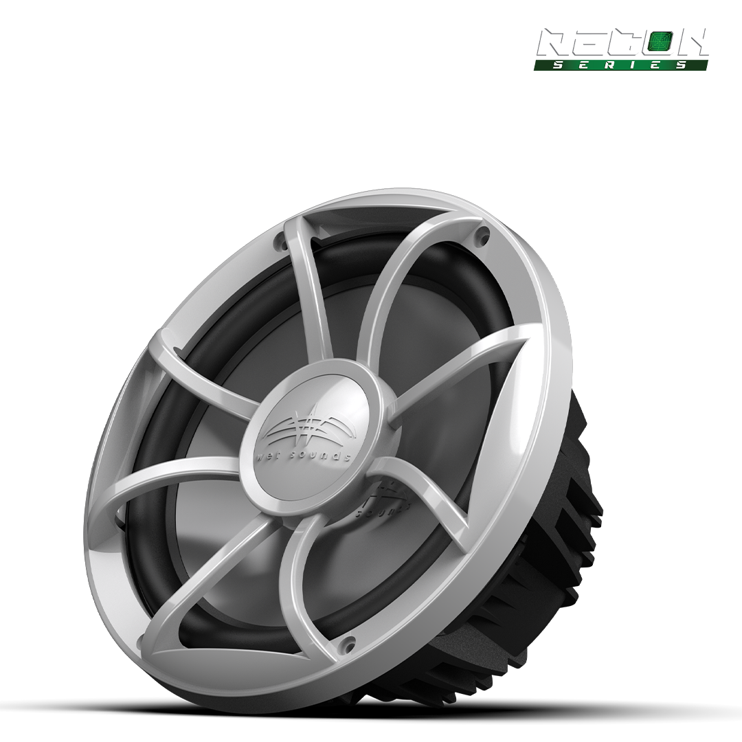 RECON 10 FA-S | Wet Sounds RECON Series 10-inch Free-Air Marine Subwoofer - 4Ω Black with XS Silver Grille