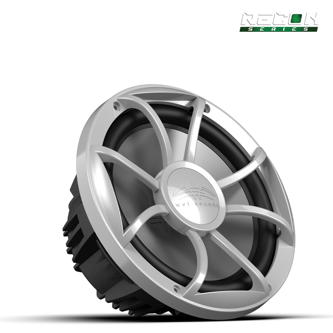 RECON 10 FA-S | Wet Sounds RECON Series 10-inch Free-Air Marine Subwoofer - 4Ω Black with XS Silver Grille