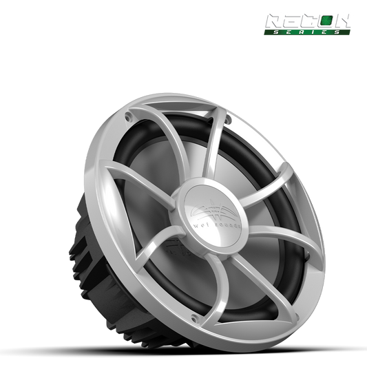 RECON 10 FA-S | Wet Sounds RECON Series 10-inch Free-Air Marine Subwoofer - 4Ω Black with XS Silver Grille