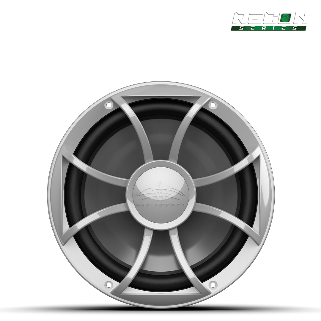 RECON 10 FA-S | Wet Sounds RECON Series 10-inch Free-Air Marine Subwoofer - 4Ω Black with XS Silver Grille