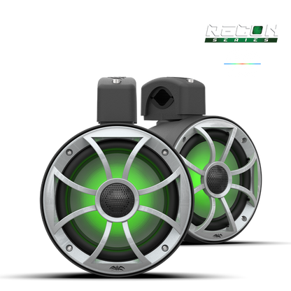 RECON 6 POD-B | Wet Sounds 6.5-Inch Coaxial Tower Speakers w/ XS-Silver RGB Grilles