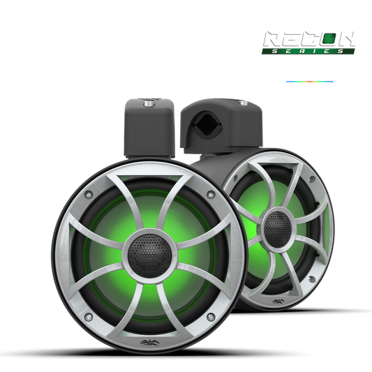 RECON 6 POD-B | Wet Sounds 6.5-Inch Coaxial Tower Speakers w/ XS-Silver RGB Grilles