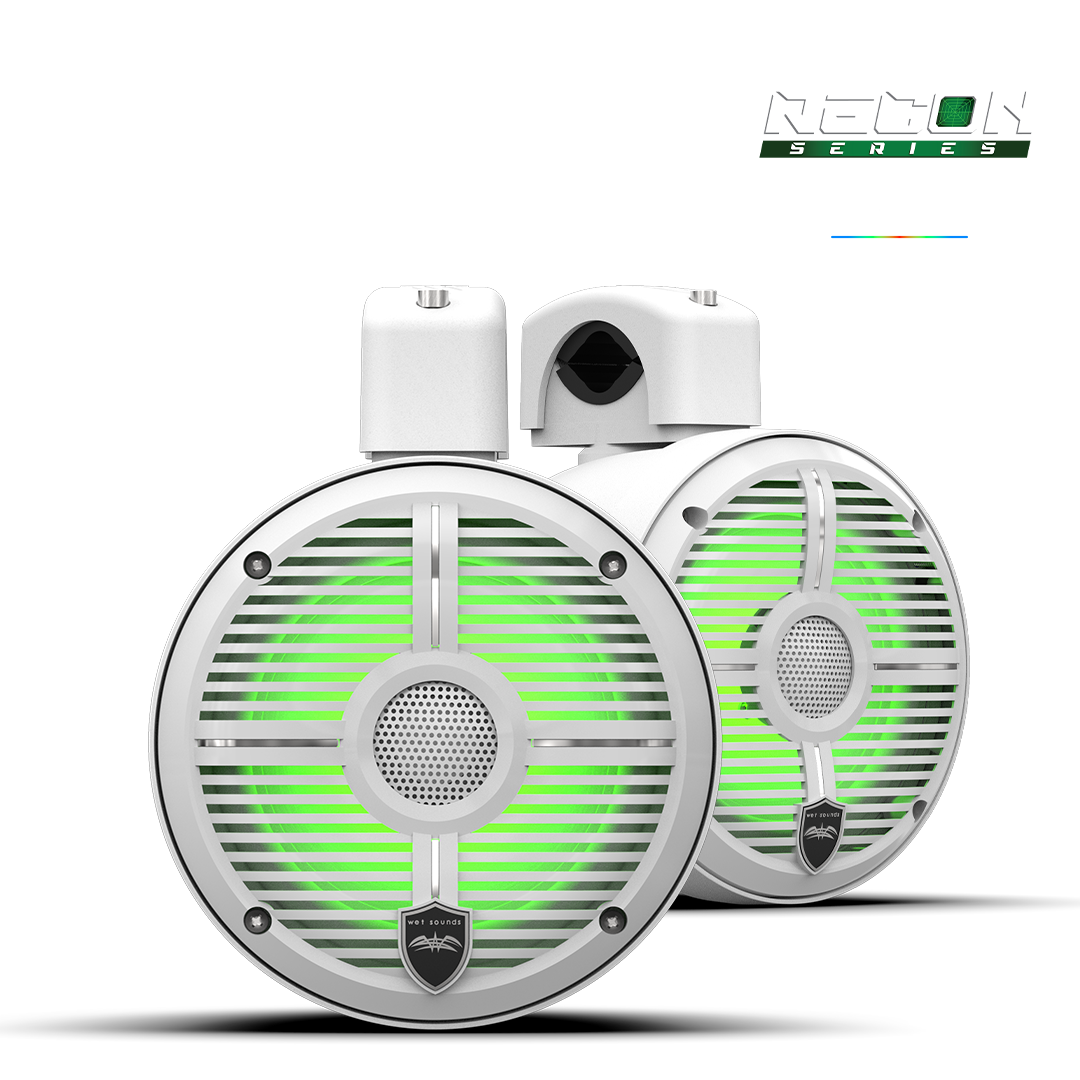 RECON 6 POD-W | Wet Sounds 6.5-Inch Coaxial Tower Speakers w/ XW-White RGB Grilles