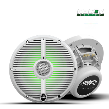 RECON 8 XW-W RGB | RECON Series 8-inch High-Output Component Style Coaxial Speakers w/ XW-White RGB Grilles