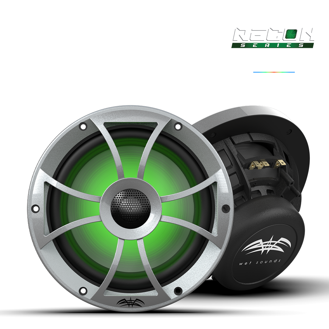 RECON 8-S RGB | RECON Series 8-inch High-Output Component Style Coaxial Speakers w/ XS-Silver RGB Grilles