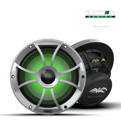 RECON 8-S RGB | RECON Series 8-inch High-Output Component Style Coaxial Speakers w/ XS-Silver RGB Grilles