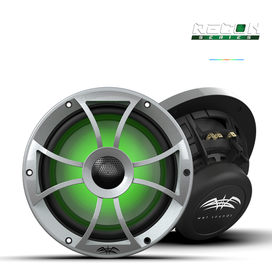 RECON 8-S RGB | RECON Series 8-inch High-Output Component Style Coaxial Speakers w/ XS-Silver RGB Grilles