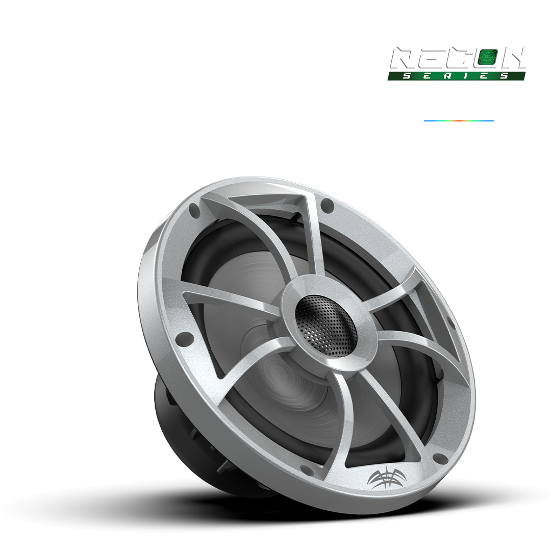 RECON 8-S RGB | RECON Series 8-inch High-Output Component Style Coaxial Speakers w/ XS-Silver RGB Grilles