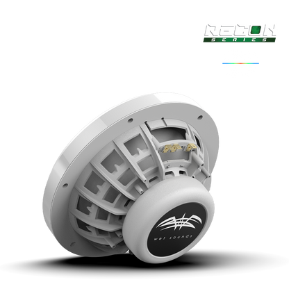 RECON 8 XW-W RGB | RECON Series 8-inch High-Output Component Style Coaxial Speakers w/ XW-White RGB Grilles