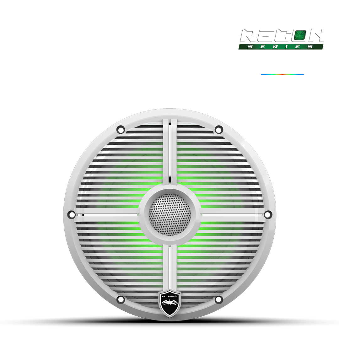 RECON 8 XW-W RGB | RECON Series 8-inch High-Output Component Style Coaxial Speakers w/ XW-White RGB Grilles