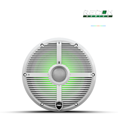 RECON 8 XW-W RGB | RECON Series 8-inch High-Output Component Style Coaxial Speakers w/ XW-White RGB Grilles
