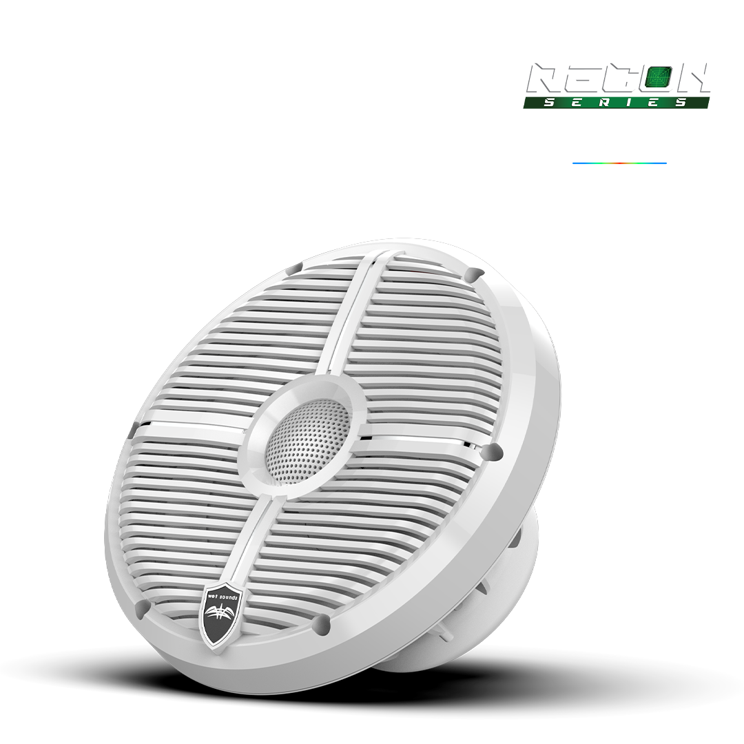 RECON 8 XW-W RGB | RECON Series 8-inch High-Output Component Style Coaxial Speakers w/ XW-White RGB Grilles