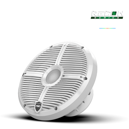 RECON 8 XW-W RGB | RECON Series 8-inch High-Output Component Style Coaxial Speakers w/ XW-White RGB Grilles