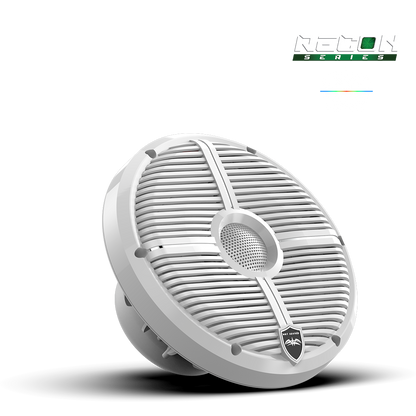 RECON 8 XW-W RGB | RECON Series 8-inch High-Output Component Style Coaxial Speakers w/ XW-White RGB Grilles