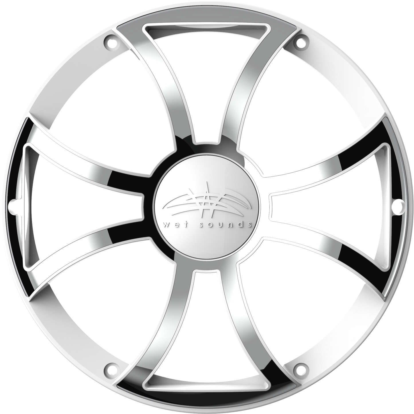 REVO 10 XS-W-SS GRILLE V3 | REVO 10 XS-White Stainless Steel Subwoofer Grille v3