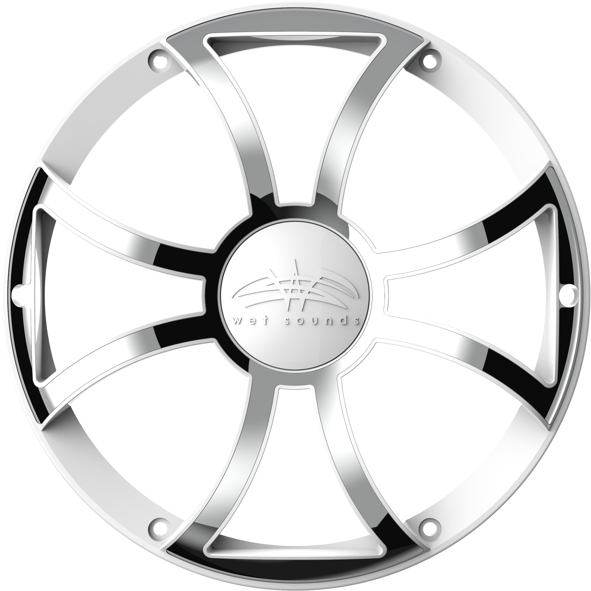 REVO 10 XS-W-SS GRILLE V3 | REVO 10 XS-White Stainless Steel Subwoofer Grille v3