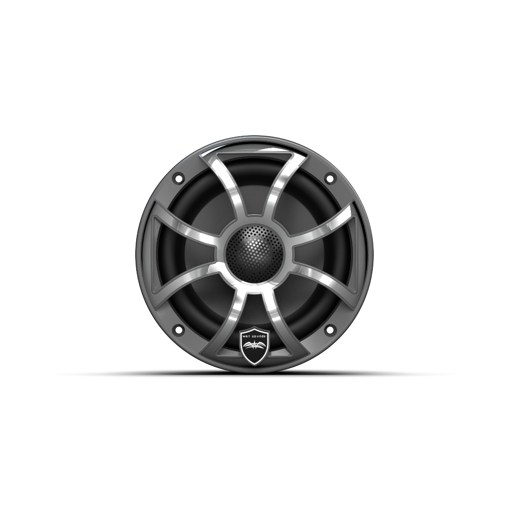REVO 6 XS-G-SS V3 | REVO Series 6.5-inch High-Output Component Style Coaxial Speakers w/ XS-Gunmetal-Stainless Steel RGB Grilles
