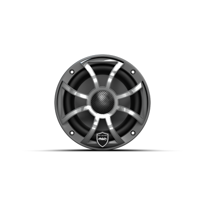 REVO 6 XS-G-SS V3 | REVO Series 6.5-inch High-Output Component Style Coaxial Speakers w/ XS-Gunmetal-Stainless Steel RGB Grilles