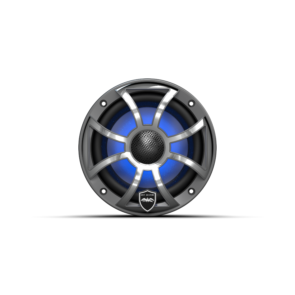 REVO 6 XS-G-SS V3 | REVO Series 6.5-inch High-Output Component Style Coaxial Speakers w/ XS-Gunmetal-Stainless Steel RGB Grilles