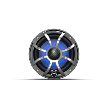 REVO 6 XS-G-SS V3 | REVO Series 6.5-inch High-Output Component Style Coaxial Speakers w/ XS-Gunmetal-Stainless Steel RGB Grilles