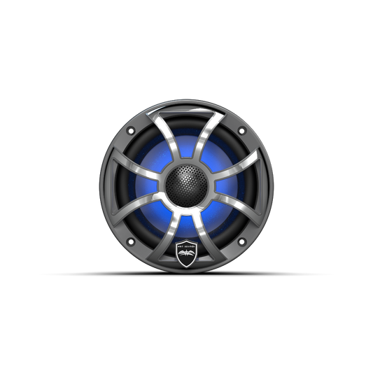 REVO 6 XS-G-SS V3 | REVO Series 6.5-inch High-Output Component Style Coaxial Speakers w/ XS-Gunmetal-Stainless Steel RGB Grilles