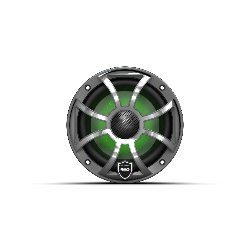 REVO 6 XS-G-SS V3 | REVO Series 6.5-inch High-Output Component Style Coaxial Speakers w/ XS-Gunmetal-Stainless Steel RGB Grilles