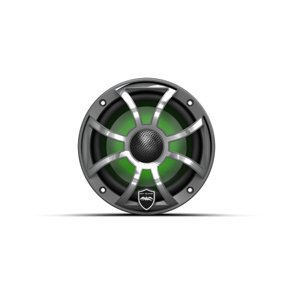 REVO 6 XS-G-SS V3 | REVO Series 6.5-inch High-Output Component Style Coaxial Speakers w/ XS-Gunmetal-Stainless Steel RGB Grilles