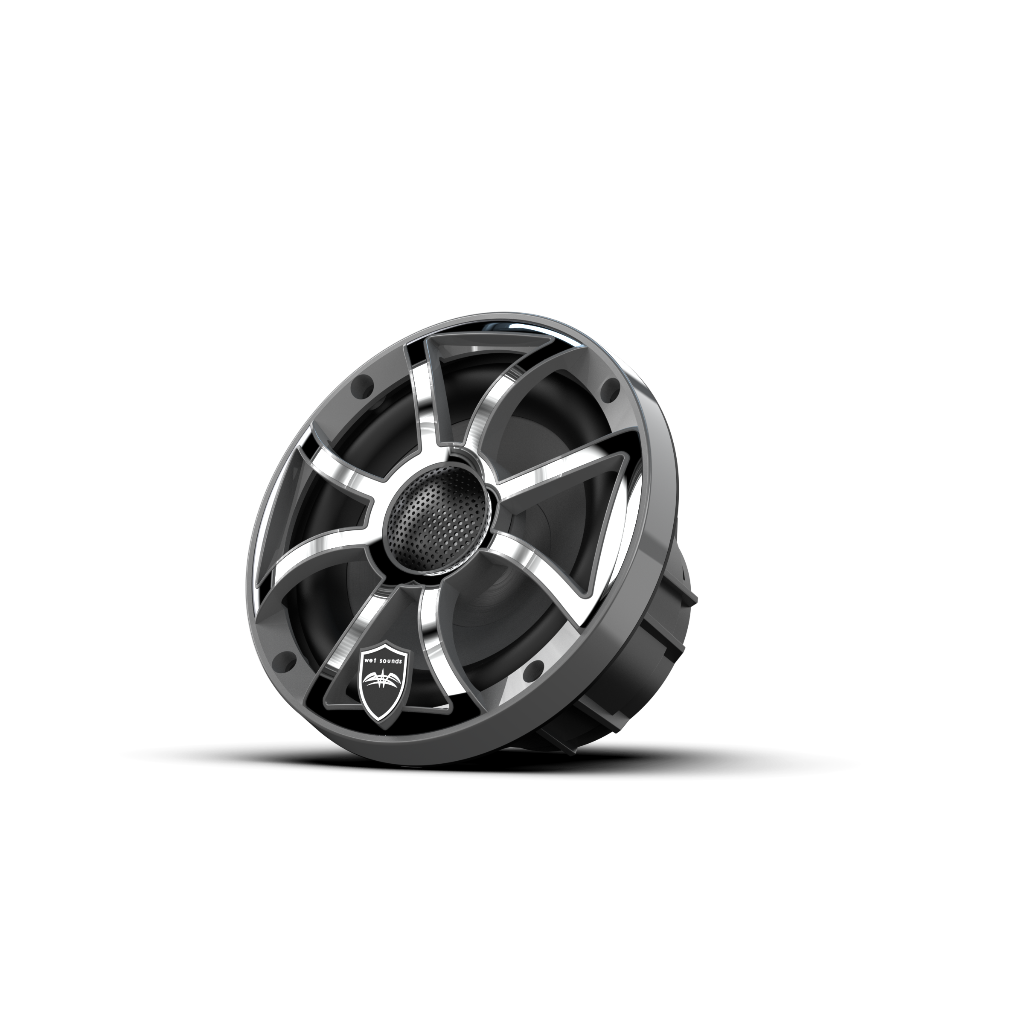 REVO 6 XS-G-SS V3 | REVO Series 6.5-inch High-Output Component Style Coaxial Speakers w/ XS-Gunmetal-Stainless Steel RGB Grilles
