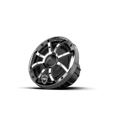 REVO 6 XS-G-SS V3 | REVO Series 6.5-inch High-Output Component Style Coaxial Speakers w/ XS-Gunmetal-Stainless Steel RGB Grilles