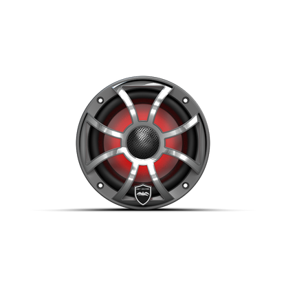 REVO 6 XS-G-SS V3 | REVO Series 6.5-inch High-Output Component Style Coaxial Speakers w/ XS-Gunmetal-Stainless Steel RGB Grilles