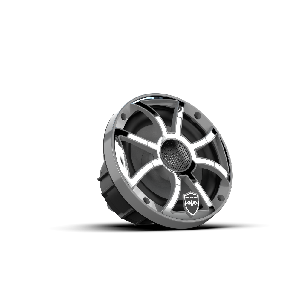 REVO 6 XS-G-SS V3 | REVO Series 6.5-inch High-Output Component Style Coaxial Speakers w/ XS-Gunmetal-Stainless Steel RGB Grilles