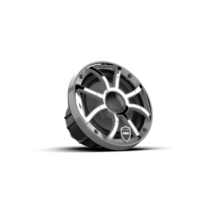 REVO 6 XS-G-SS V3 | REVO Series 6.5-inch High-Output Component Style Coaxial Speakers w/ XS-Gunmetal-Stainless Steel RGB Grilles