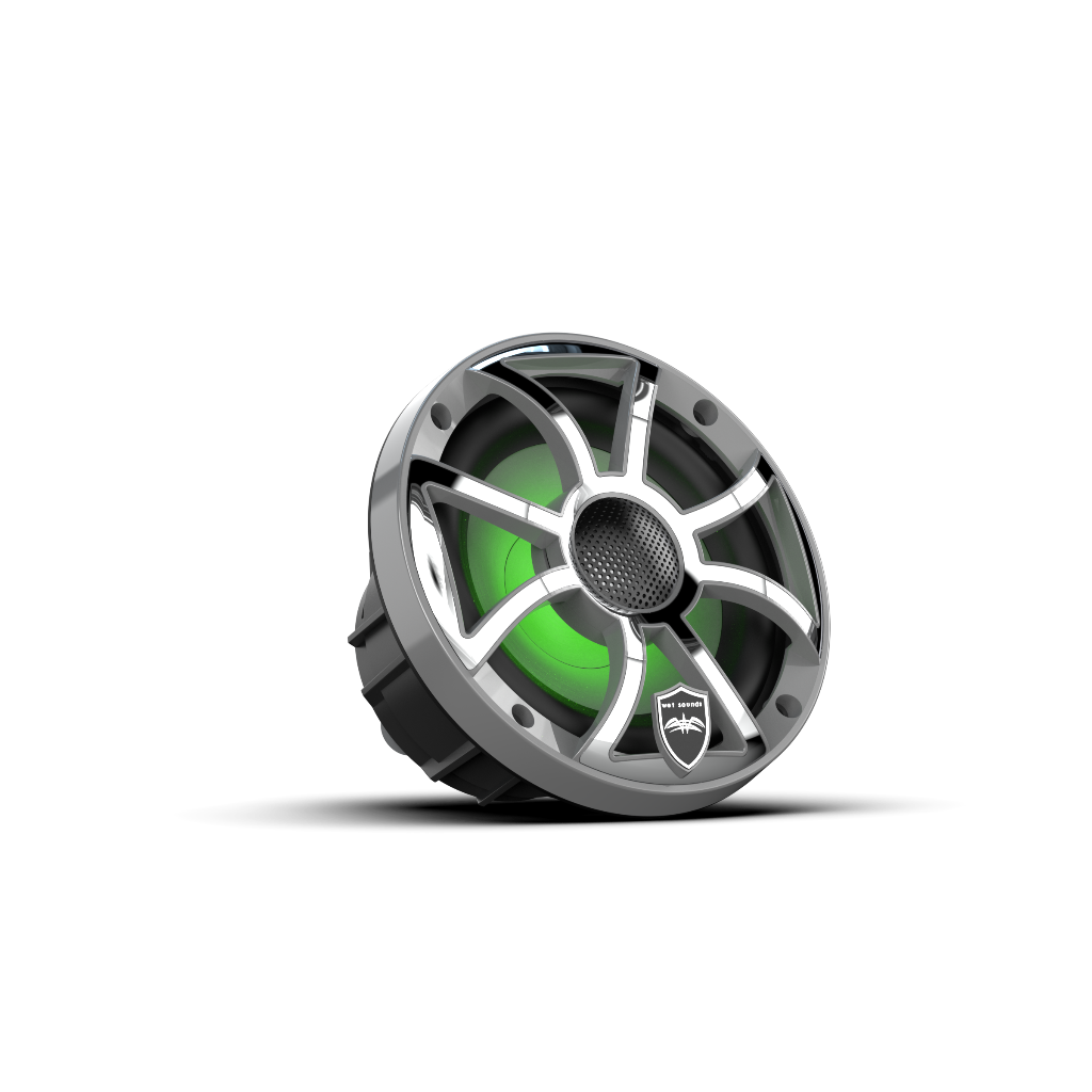 REVO 6 XS-G-SS V3 | REVO Series 6.5-inch High-Output Component Style Coaxial Speakers w/ XS-Gunmetal-Stainless Steel RGB Grilles