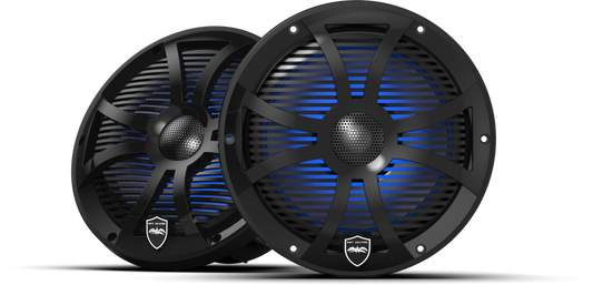 REVO 8 SW-B V3 | REVO Series 8-inch High-Output Component Style Coaxial Speakers w/ SW-Black RGB Grilles