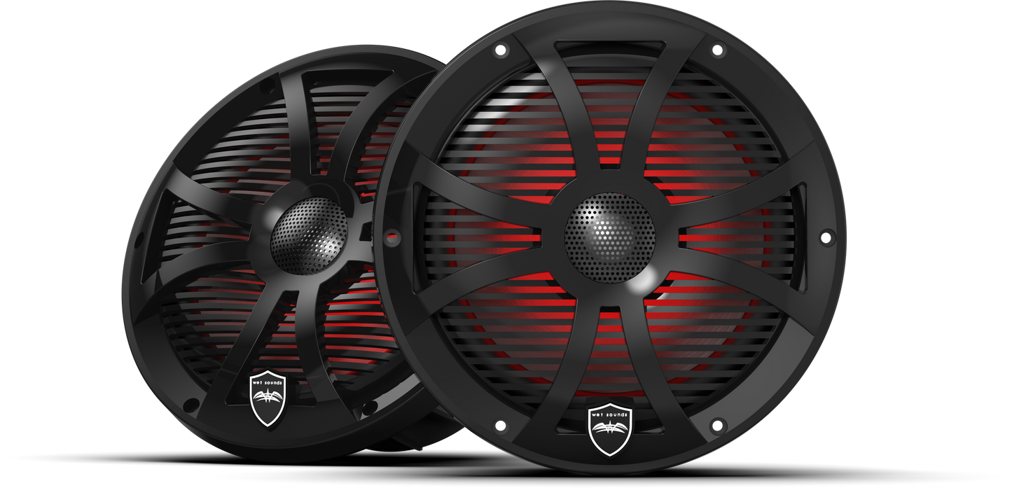REVO 8 SW-B V3 | REVO Series 8-inch High-Output Component Style Coaxial Speakers w/ SW-Black RGB Grilles